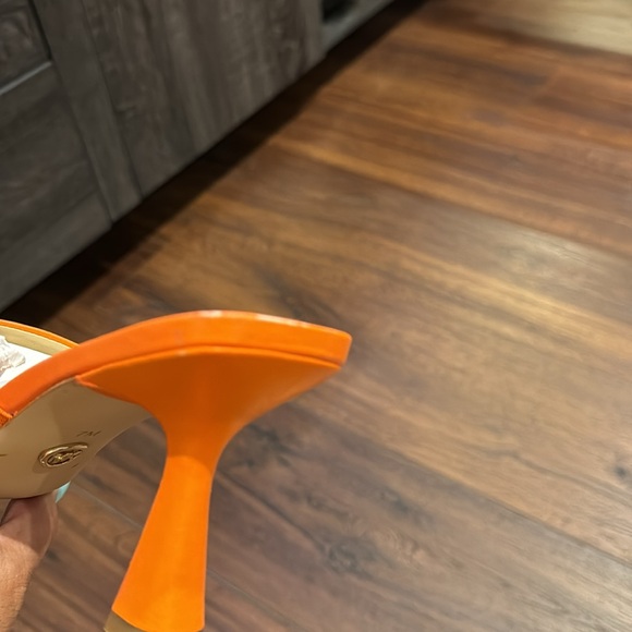 MICHAEL Michael Kors NWOT Orange Square Toe slip on Sandal. - Picture 5 of 8